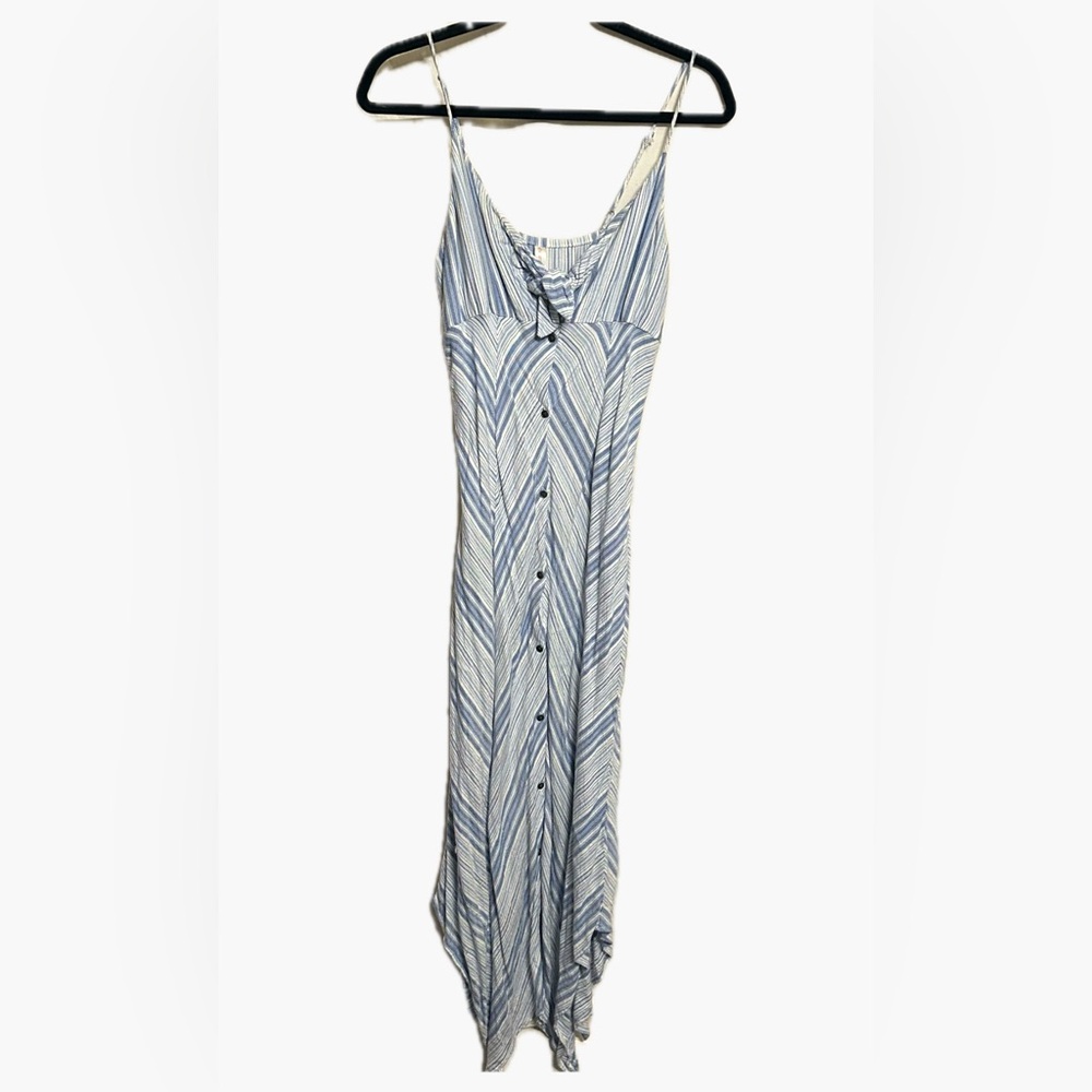 Medium Xhilaration blue & white striped tie front maxi-dress